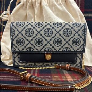 TORY BURCH T MONOGRAM CHAIN WALLET